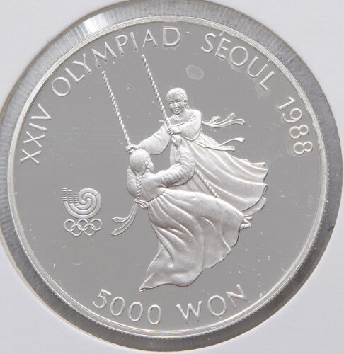 Südkorea 5.000 Won 1987 - Olympische Spiele - Mädchen auf Schaukel