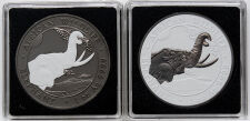 Somalia 100 shillings 2023 - Elefant - Black & White Satz 2 x 1 oz. coloriert