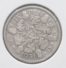 Großbritannien Six Pence 1931*