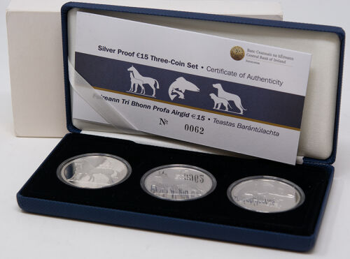 Irland 15 Euro Silbersatz 2010-2012 - Tiere auf irischen Münzen*
