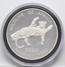 Zaire 5.000 Noveaux Zaires 1996 - Wildlife*  - 500 gramm Silber