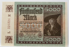 Reichsbanknote 5.000 Mark 1922* - bankfrisch