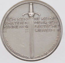 Medaille Silber 1914 - Wilhelm II.  Kaiser - König von Preussen - Thronrede*