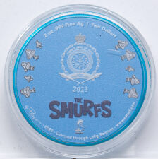 Niue 2 Dollar 2023 - 65 Jahre Schlümpfe - 2 oz. silber* High Relief