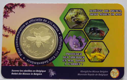 Belgien 2,5 Euro 2024 (FR) - Biene  in Coincard