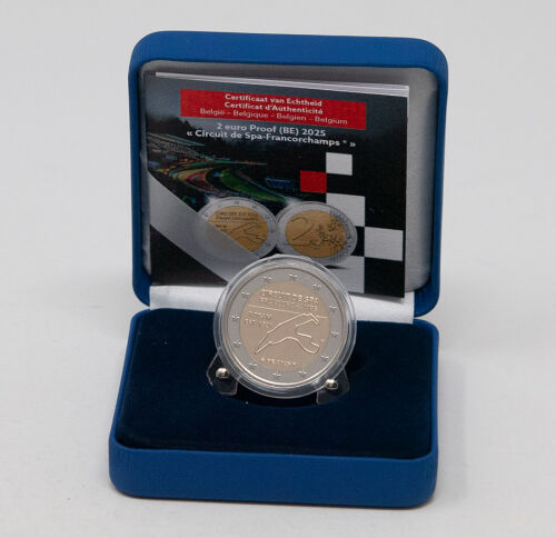 Bild zeigt 2 Euro in PP im Etui zum Thema Circuit de Spa Francorchamps