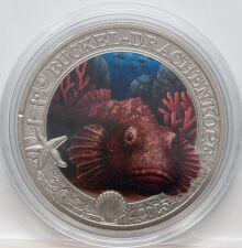 Runde Münze mit geprägtem Portraitprofil-Motiv,...