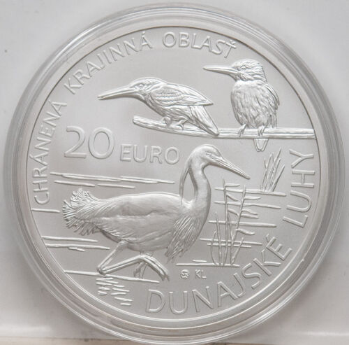 Silbermünze Slowakei 20 Euro 2025 – Motiv Dunajské Luhy – Flora & Fauna, Landschaftselemente – in BU