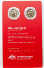 Australien 2 x 1 Dollar 2026 - Jahr des Pferdes- BU