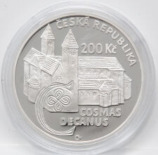 Landeswappen der Tschechischen Republik oder klassisches Münzdesign der Czech Mint mit Nennwert „200 Kč“ und Jahresangabe 2025