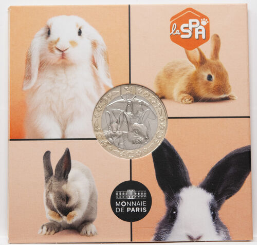Frankreich 5 Euro 2026 Hase SPA Münze in Blisterkarte, UNC.