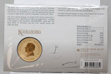 Rückseite der vergoldeten Kookaburra Silbermünze 2026 mit dem Porträt von König Charles III.