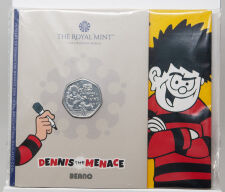 Vorderseite der 50 Pence Münze 2026 mit Dennis the...