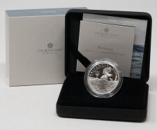 Vorderseite der 2 Pfund Britannia 1 oz Silbermünze...