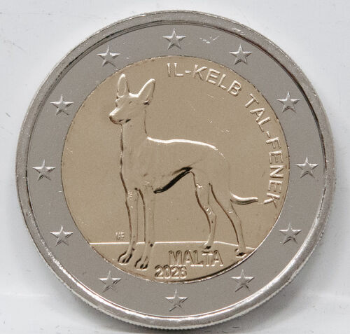 Rückseite der 2 Euro Gedenkmünze Malta 2026 Fennek - Europakarte und Nominal.