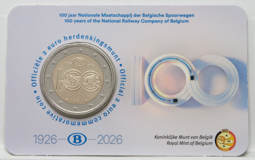 Die meisterhafte Darstellung der belgischen Eisenbahnevolution mit historischer Dampflok und modernem Zug, eingebettet in die exklusive niederländische Original-Coincard.