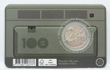 Rückseite der Coincard mit technischen Daten sowie die europäische Wertseite der Münze mit dem Nennwert 2 EURO.
