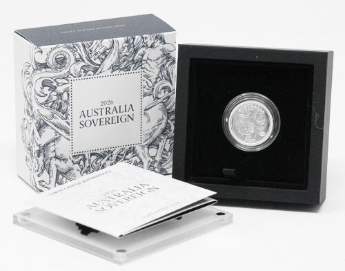 Vorderseite der australischen Quarter Sovereign Silbermünze 2026 mit dem Porträt von König Charles III.