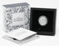 Vorderseite der australischen Quarter Sovereign...