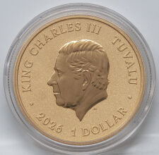 Tuvalu 1 Dollar 2026 - Stranger Things - Hawkins Cu/Ni vergoldet