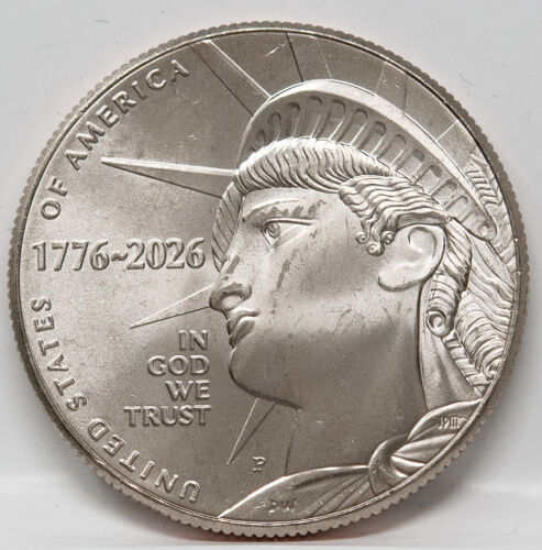 Vorderseite des US Half Dollar 2026 Enduring Liberty mit dem Münzzeichen P für Philadelphia.