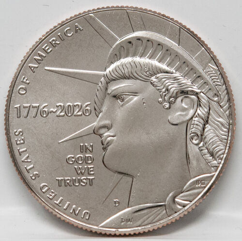 Vorderseite des US Half Dollar 2026 Enduring Liberty aus der Prägestätte Denver.