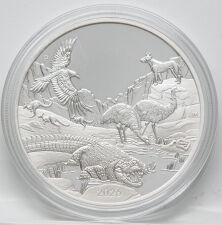 Rückseite der Australien 1 Dollar Wonders of Australia Silbermünze mit dem Konterfei Seiner Majestät König Charles III.