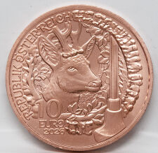 Rückseite der österreichischen 10 Euro Kupfermünze mit den Wappen der neun österreichischen Bundesländer.