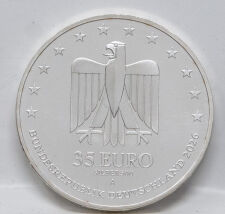 Rückseite der 35 Euro Gedenkmünze mit dem Bundesadler, dem Nennwert und dem Prägebuchstaben A.