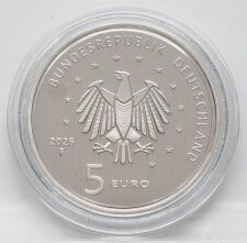 Wertseite der 5 Euro Gedenkmünze 2026 mit dem Bundesadler, Nennwert und dem Prägebuchstaben F.
