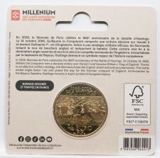 Rückseite des offiziellen Blisters mit historischen Erläuterungen und der Monnaie de Paris Wertseite.