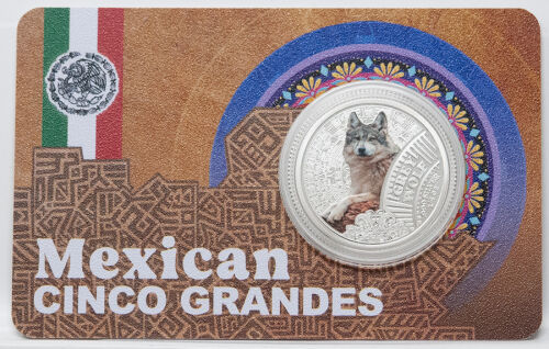 Motivseite der 500 Francs Gedenkmünze Kamerun 2026 Cinco Grandes - Wolf in offizieller Coincard.