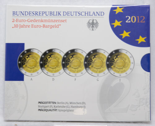 Deutschland 2 Euro 2012 "10 Jahre Euro Bargeld" PP