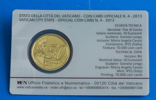 Vatikan 50 Cent 2013 Coincard No.4